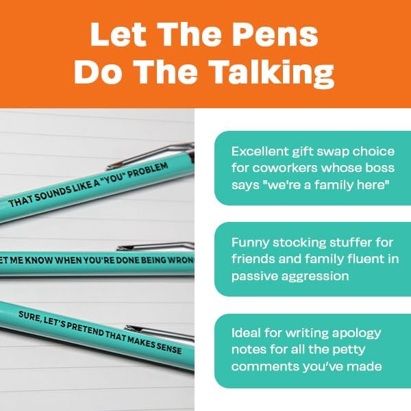 3pc Passive Aggressive Pen Set - Offensive Crayons