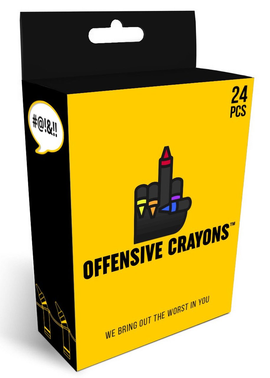Original Offensive Crayons – 24 vibrant adult crayons with bold crayon colors for fun artwork.