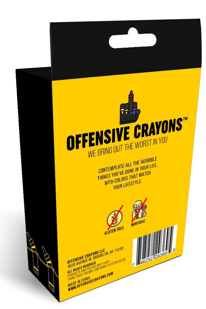 Original Offensive Crayons – 24 vibrant adult crayons with bold crayon colors for fun artwork.