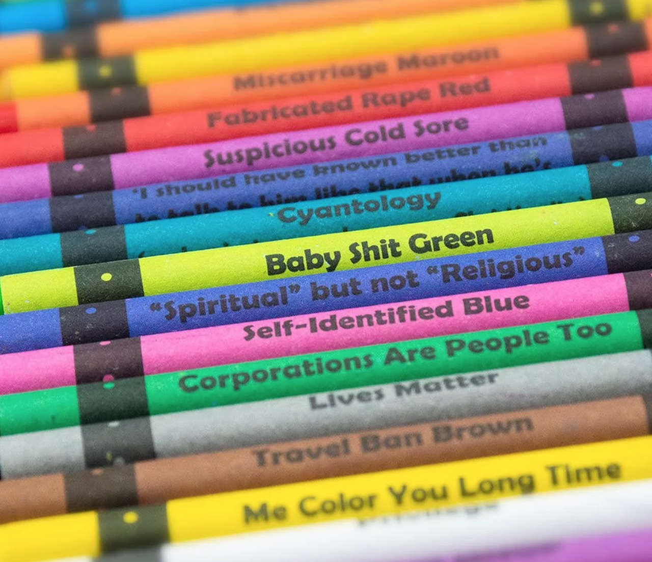 Original Offensive Crayons – 24 vibrant adult crayons with bold crayon colors for fun artwork.