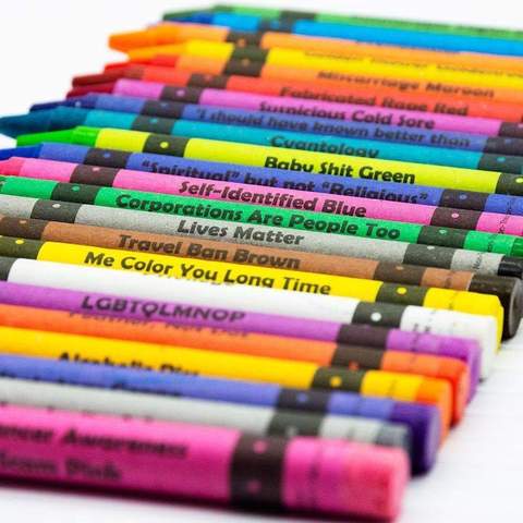 Original Offensive Crayons – 24 vibrant adult crayons with bold crayon colors for fun artwork.