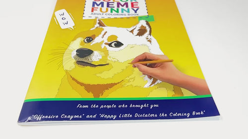 Meme coloring book with humorous designs and meme-inspired illustrations.