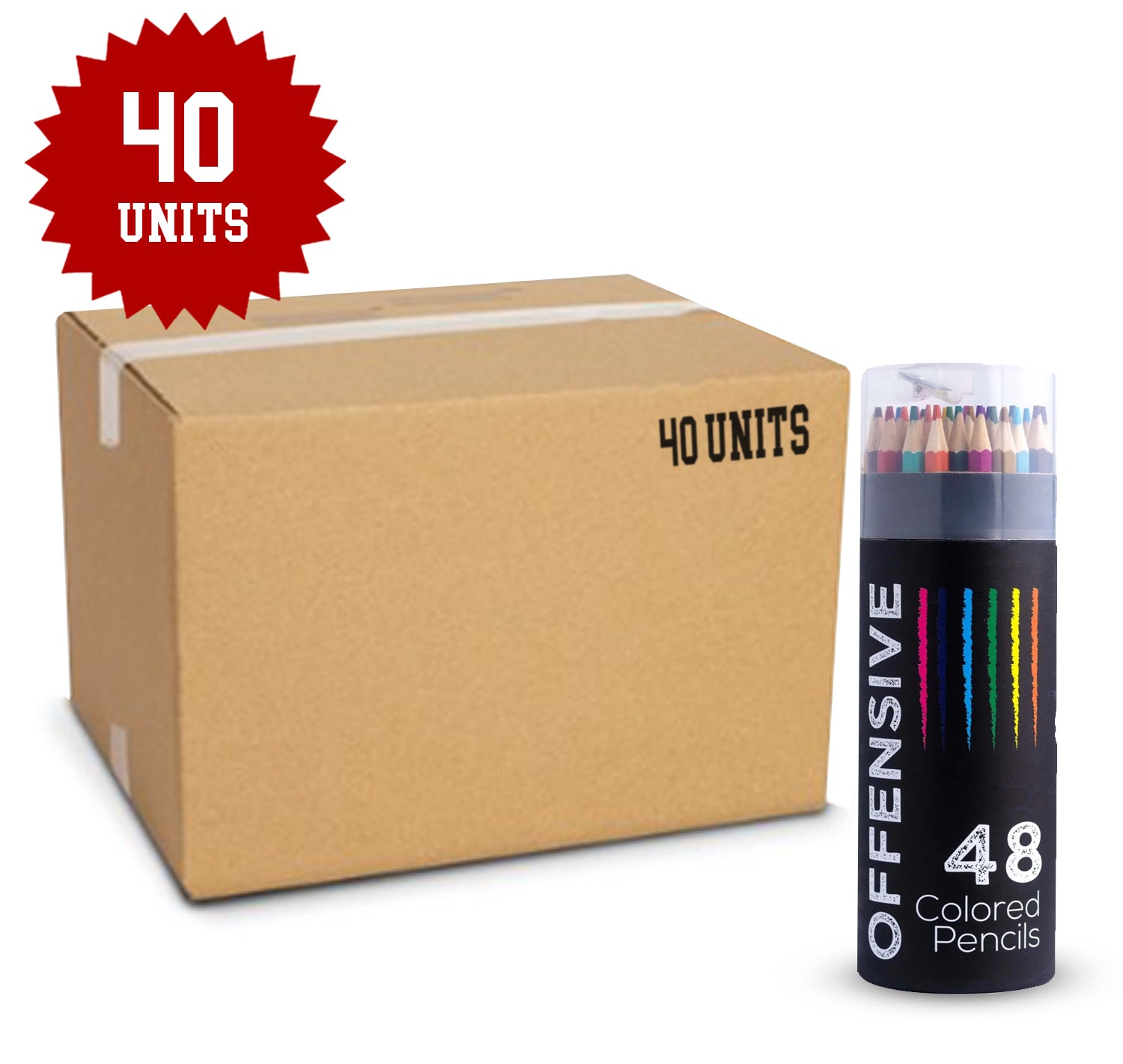 40 wooden colored pencils in vibrant colors for detailed artwork and creative projects.