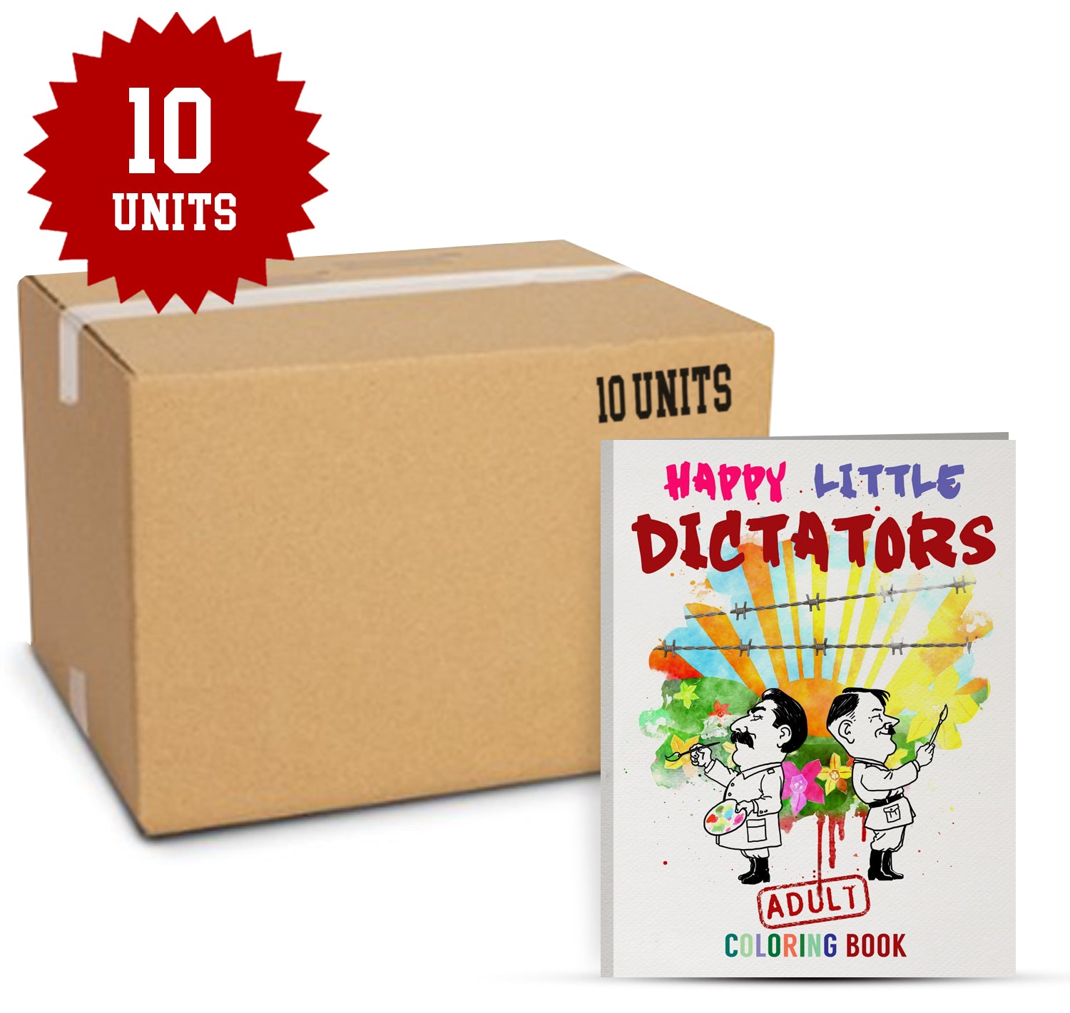 Funny coloring book featuring historical dictators in humorous, meme-inspired art. Perfect for adults.