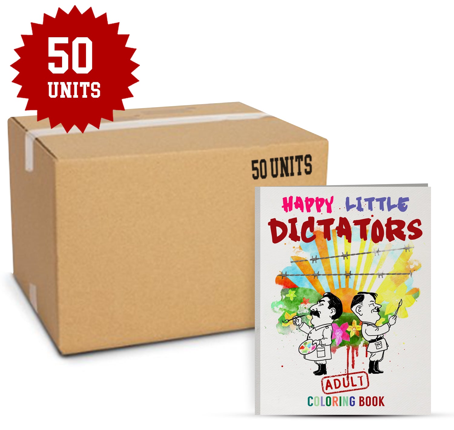 Funny coloring book featuring 30 dictators in humorous, meme-inspired situations. Perfect for adults.