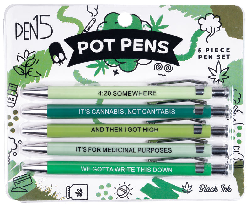 Pot Pens (Set of 5) Swear Word Pens, Coworker Gag Gift
