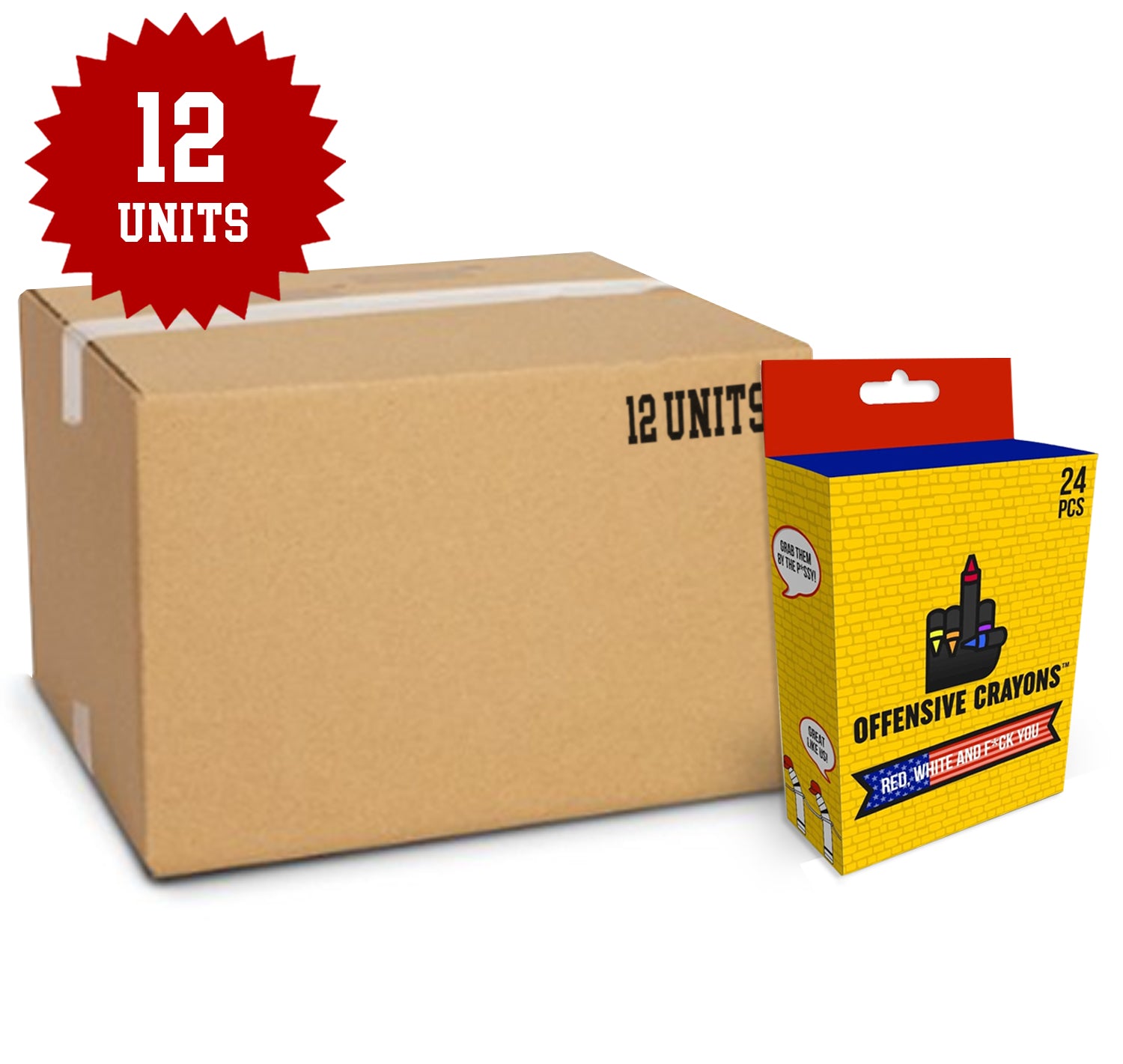 Political Crayons 12 pc case | Adult crayons in bulk
