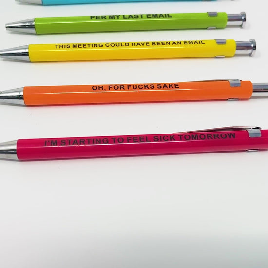 Offensive Pens – Bulk funny pens with sarcastic phrases, ideal gift pens for the office.