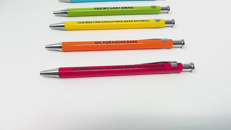 ZILOOK 5 Pcs Funny Pens, Swear Word Daily Pen Set, Fuck Pens Black Ink  Point 1.0