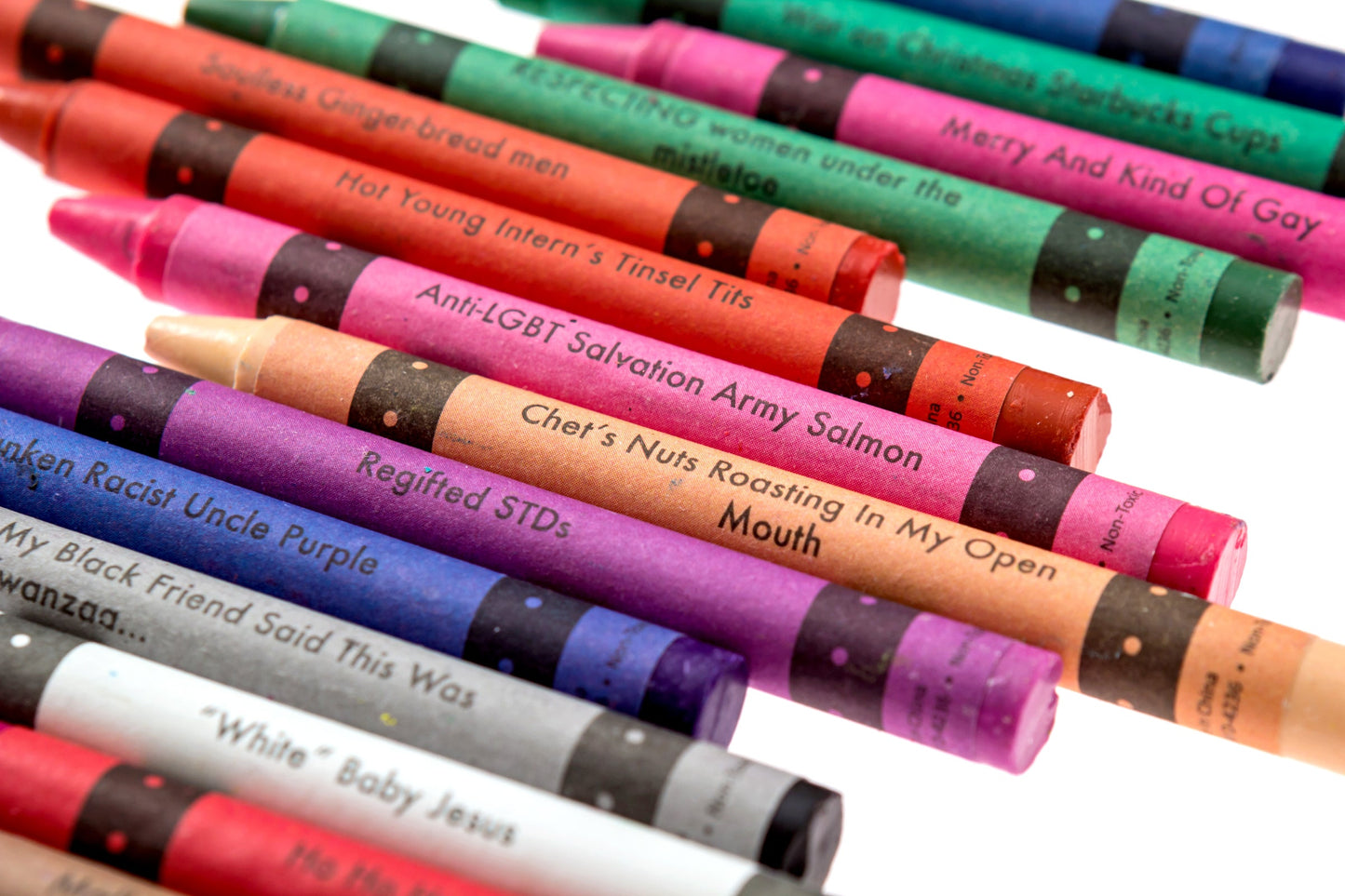 Holiday Crayons in a 12 pc case, perfect for adult coloring and creative projects.