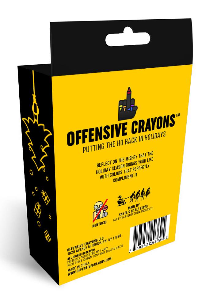Holiday Edition crayons in assorted colors, ideal for adult coloring and holiday crafts.