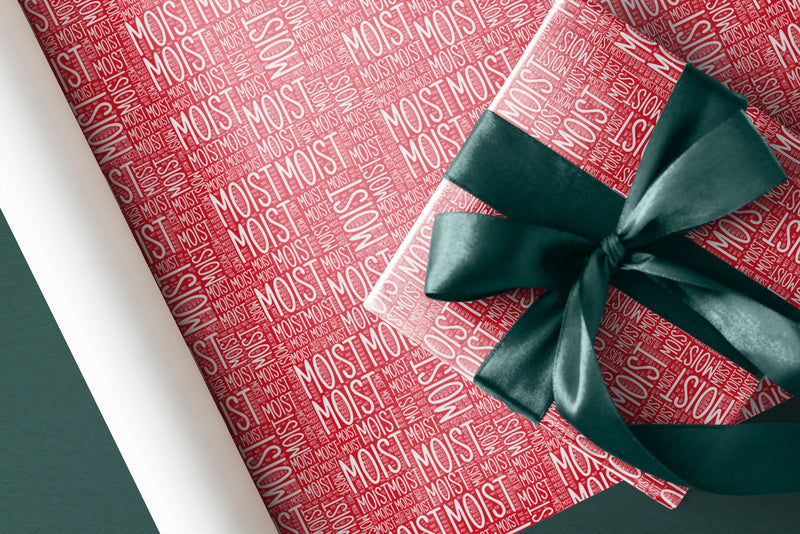 MOIST Wrapping Paper [Red] - Offensive Crayons