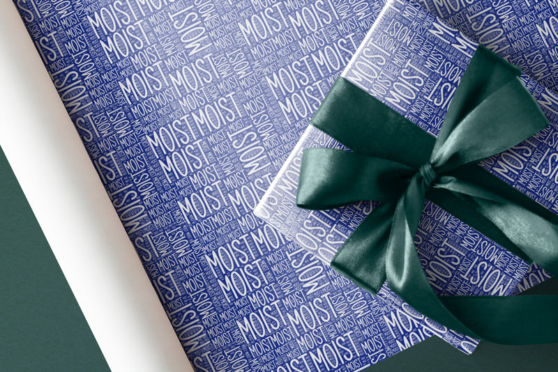MOIST Wrapping Paper [Blue] - Offensive Crayons